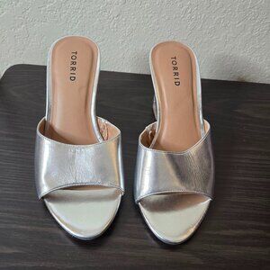 Torrid Silver Mule Wedge